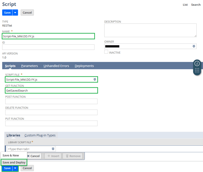 6. Script - Saved Search
