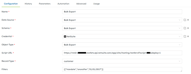 NetSuite Collector - Bulk Export