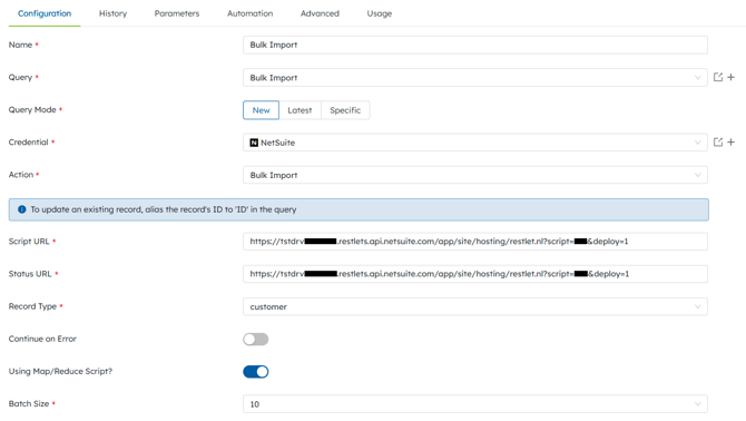 NetSuite Collector - Bulk Import