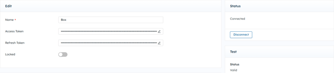 Box Credentials - Connected