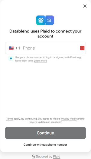 Plaid Credentials - Connect
