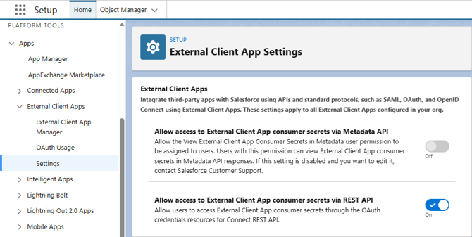 Salesforce - Settings - REST API