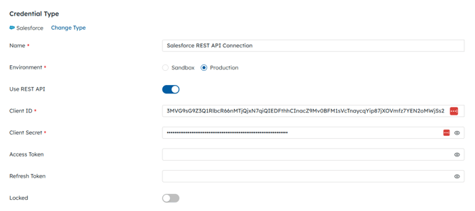 Salesforce Credentials - REST API Connection
