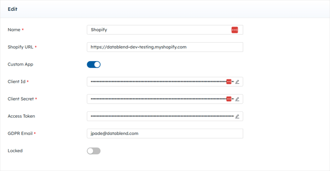 Shopify Credential - Custom App