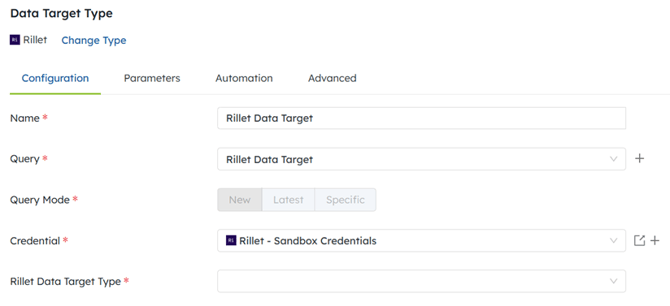 Rillet Data Target