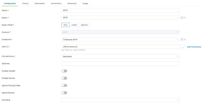 SFTP Data Target