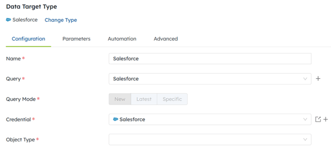 Salesforce Data Target