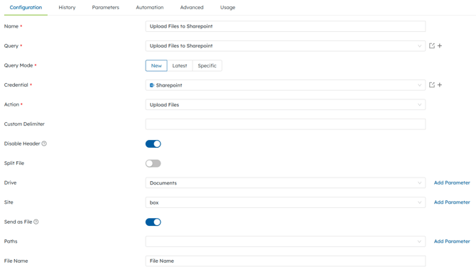 Sharepoint Data Target - Upload Files