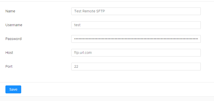 Remote SFTP Credentials