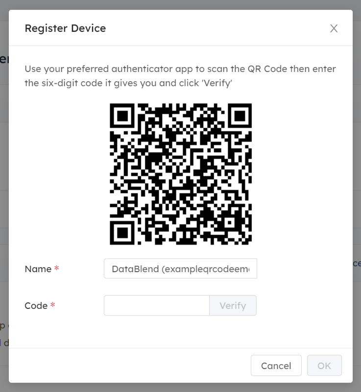 Logging into DataBlend
