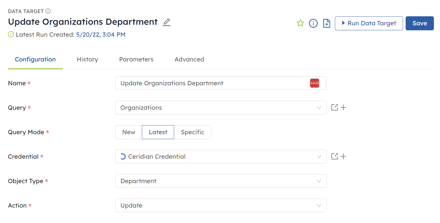 Ceridian Dayforce Data Targets